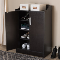 Baxton Studio MH7006-Wenge-Shoe Rack Verdell Modern and Contemporary Wenge Brown Finished Shoe Cabinet